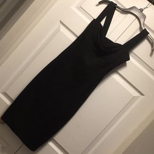 Black mid length dress